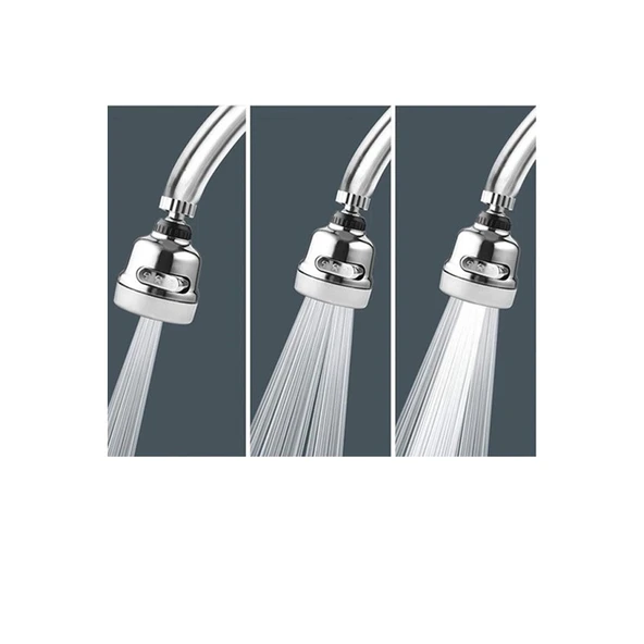 Krom 3 Fonksiyonlu Mutfak Lavabo Başlığı 360 Derece Döner Musluk Ucu ürün görseli 1