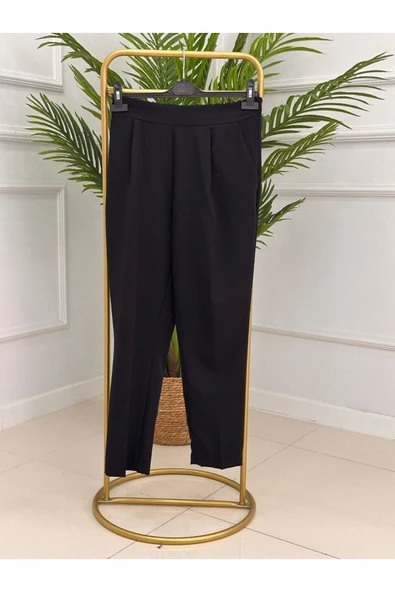 Kadın Giyim Beli Lastikli Dar Paça Pantolon - Resim 3