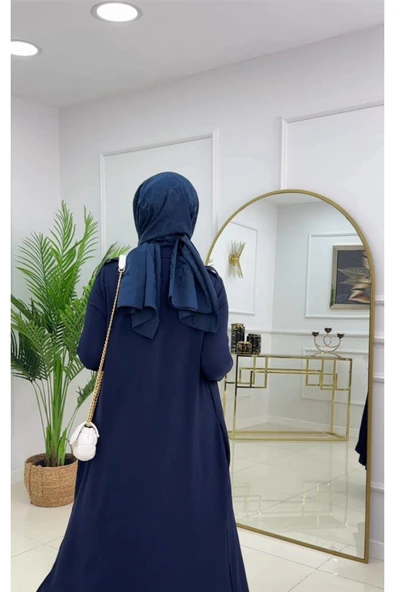 Tesettür Kap Önü Açık Ceket Yaka Detaylı - Resim 7