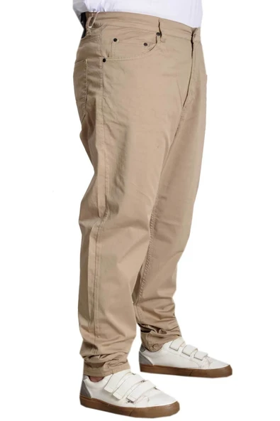 Büyük Beden Pantolon Keten 5cep Milano Classic 20902 Bej - 2