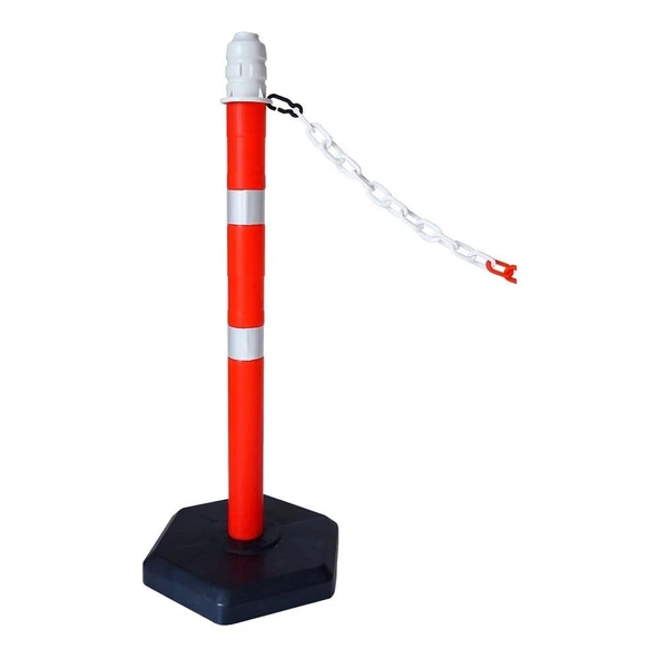 Plastik Zincir 15 Mt Uyarı Yönlendirme Kırmızı Beyaz Dayanık Güvenlik İşaretleme Sınır Belirleme - Resim 3