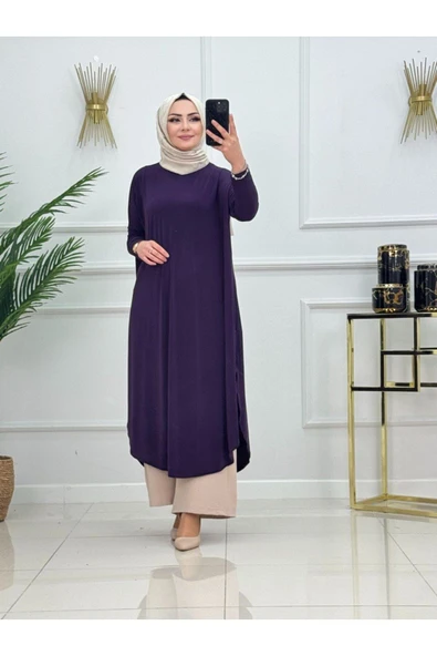 Kadın Tesettür Tunik Sandy Kumaş - Resim 5