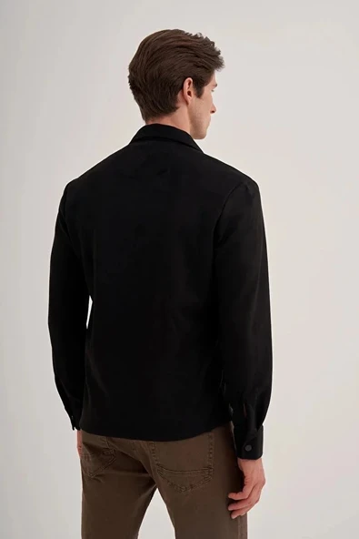 Cazador Regular Fit Süet Cep Detaylı Overshirt Gömlek-20050 - Resim 3