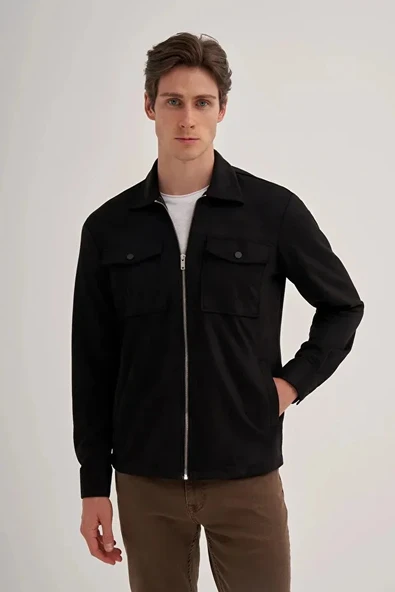 Cazador Regular Fit Süet Cep Detaylı Overshirt Gömlek-20050 - Resim 2