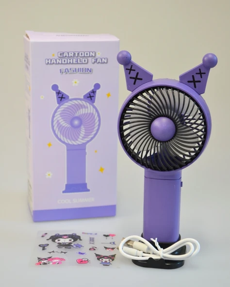 Çizgi Film Karakterli Şarjlı El Vantilatörü – 15 cm - 9