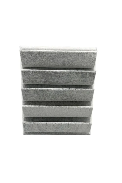 Süet Kumaş 20/16 Cm Gri Renk Ayaklı Küpe Standı - 2