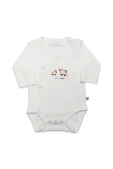 Bistyle Curly Lamb Uzun Kol Kravuze Body 17111 Bej Mavi Ekru