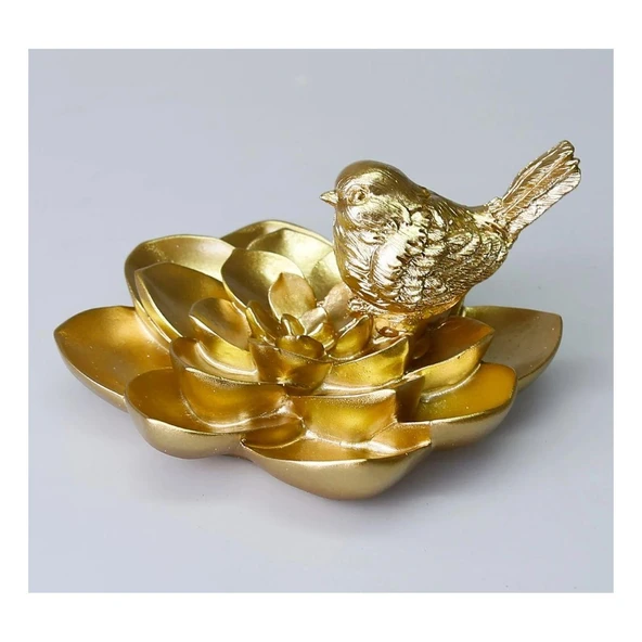 Selim Dekor Camellia  Kuşlu Aksesuar Altın ürün görseli