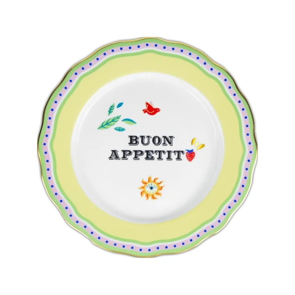Baci Milano Mamma Mia Buon Appetit Yazılı Yemek Tabağı 28Cm ürün görseli