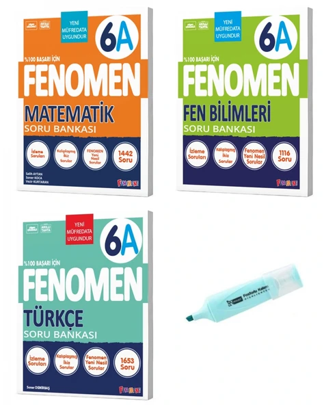 6. Sınıf A Serisi Matematik Fen Bilimleri Ve Türkçe Soru Bankası