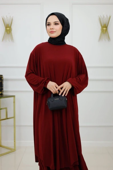 Kadın Tesettür Pantolonlu Takım 2'Li Takım Tunik & Pantolon - Resim 6