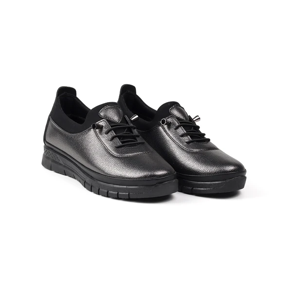 Kadın Platin Ortopedik Anne Ayakkabısı – Rahat Kaymaz Taban, Bağcıklı Günlük Yürüyüş Ayakkabısı