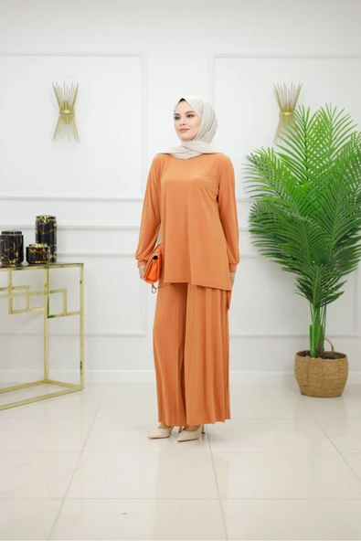 Kadın Tesettür 2'Li Takım Pantolon & Tunik Takımı - 9