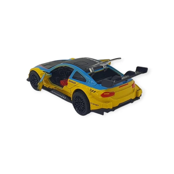 Çek Bırak Araba Metal - 3672C - Sarı-Mavi - Resim 3