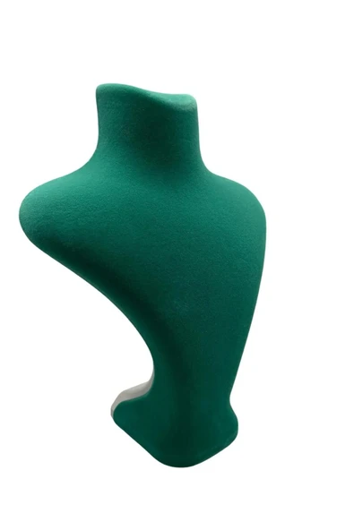 Londra Model Süet Kumaş Yeşil Renk 28/ 22 Cm Kolye Sergileme Mankeni - Resim 4