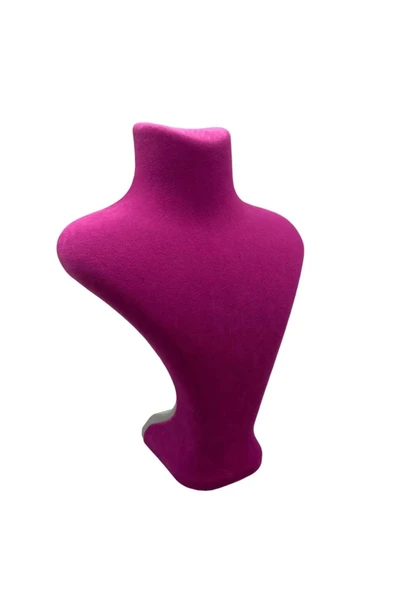 Londra Model Süet Kumaş Fujya Renk 28/ 22 Cm Kolye Sergileme Mankeni - Resim 4