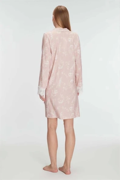 AmoraSecret AmoraSecret Cotton Modal Uzun Kol Gecelik - 3