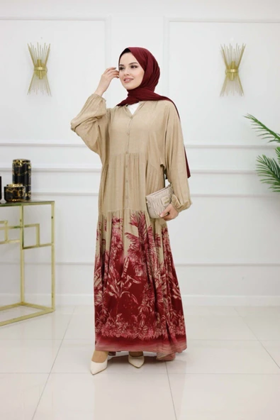 Kadın Tesettür Elbise, Düğmeli Elbise ürün görseli