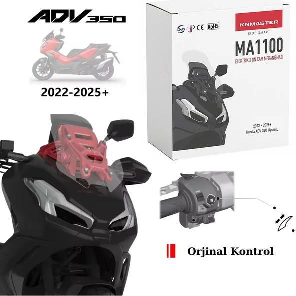 KNMASTER MA1100 Honda Adv350 Uyumlu Elektrikli Ön Cam Mekanizması 2023-2024 ürün görseli