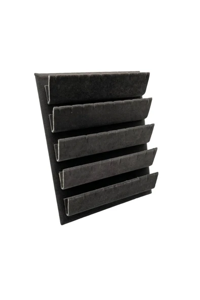 Süet Kumaş 20/16 Cm Füme Renk Ayaklı Küpe Standı - 4