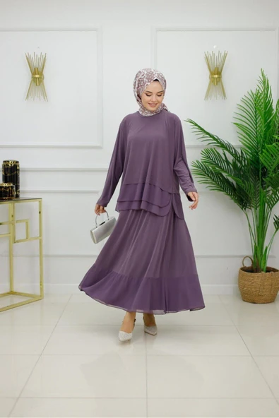 Kadın Tesettür Takım 2'Li Etek & Bluz Takımı - Resim 2