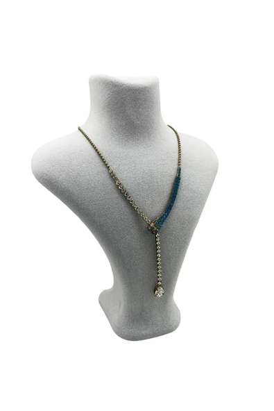 Londra Model Süet Kumaş Gri Renk 28/ 22 Cm Kolye Sergileme Mankeni