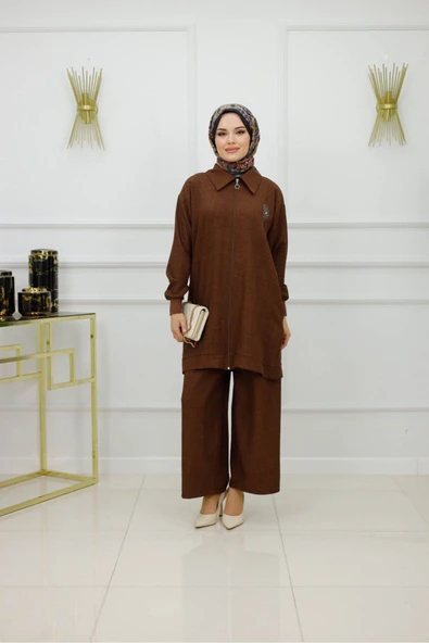 Kadın Tesettür Takım 2'Li Pantolon & Tunik Takımı - Resim 12