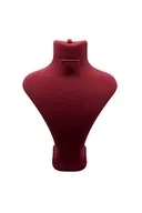 Londra Model Süet Kumaş Bordo Renk 28/ 22 Cm Takım Kolye-Küpe-Yüzük Sergileme Mankeni - 2