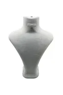 Londra Model Süet Kumaş Gri Renk 28/ 22 Cm Takım Kolye-küpe-yüzük Sergileme Mankeni - Resim 2