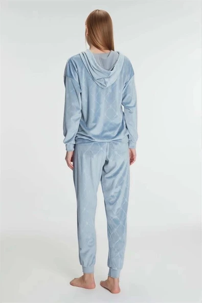 AmoraSecret AmoraSecret Kapüşonlu Uzun Kol Sweatshirt Pijama Takımı - 2