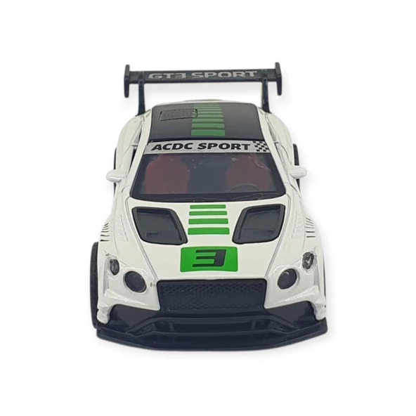 Çek Bırak Araba Metal - 3672C - Beyaz -Yeşil - 3