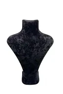 Londra Model Süet Kumaş 22/18 Cm Siyah Renk Kolye Sergileme Mankeni - Resim 2