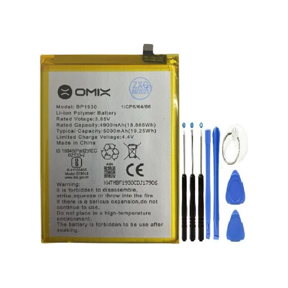 Omix X700 2. Nesil Bp1930 Pil Batarya + Tamir Set 5000 Mah ürün görseli