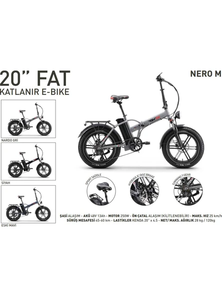 RKS Neron-M Premium 750 W Katlanabilir Elektrikli Bisiklet - Resim 4