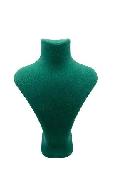 Londra Model Süet Kumaş Yeşil Renk 28/ 22 Cm Kolye Sergileme Mankeni - Resim 2