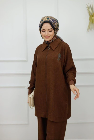 Kadın Tesettür Takım 2'Li Pantolon & Tunik Takımı - Resim 11