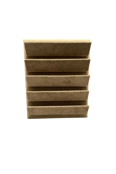 Süet Kumaş 20/16 Cm Sütlü Kahve Renk Ayaklı Küpe Standı - 4