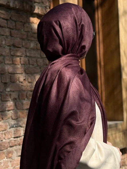 Pamuklu Soft İnci Desen Şal-Vişne Çürüğü - 2