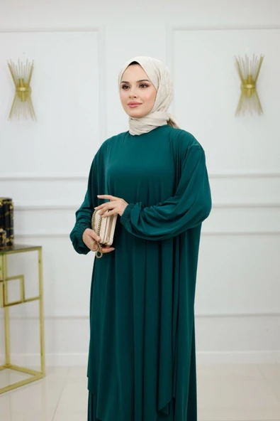 Kadın Tesettür Pantolonlu Takım 2'Li Takım Tunik & Pantolon - Resim 3