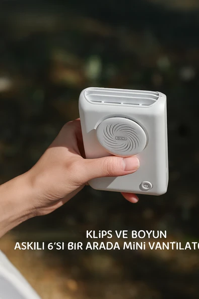 MF95 6in1 Taşınabilir Mini Fan  2000MAH Klipsli Katlanabilir 3 Hız Modu - 5