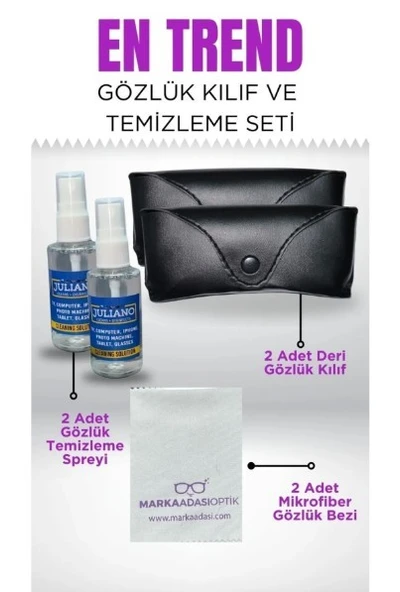 2li Gözlük Kılıfı, Silme Bezi Ve Temizleme Seti