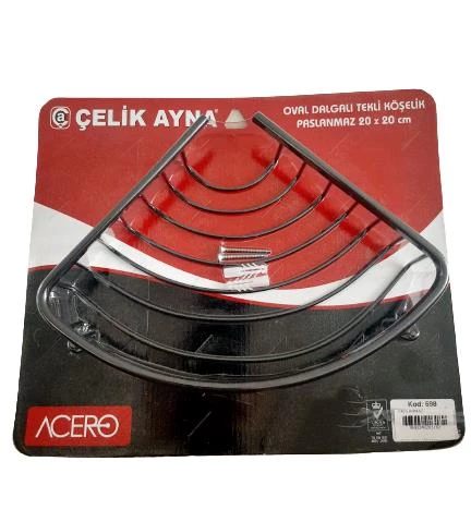 Çelikayna Paslanmaz Krom Oval Tekli Banyo Köşelik Siyah-CLK698S - 3
