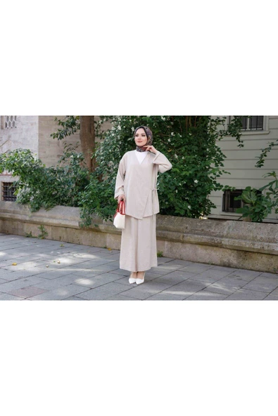 Kadın Tesettür Takım 2'Li Kimono & Pantolon Takımı - 3