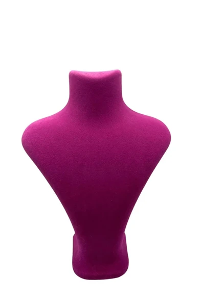 Londra Model Süet Kumaş Fujya Renk 28/ 22 Cm Kolye Sergileme Mankeni - Resim 2