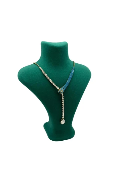 Londra Model Süet Kumaş Yeşil Renk 22/18 Cm Kolye Sergileme Mankeni ürün görseli