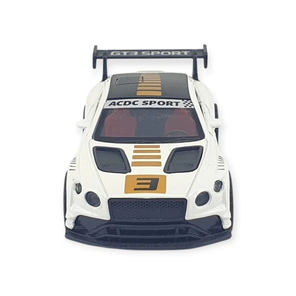 Çek Bırak Araba Metal - 3672C - Beyaz - Sarı - Resim 4