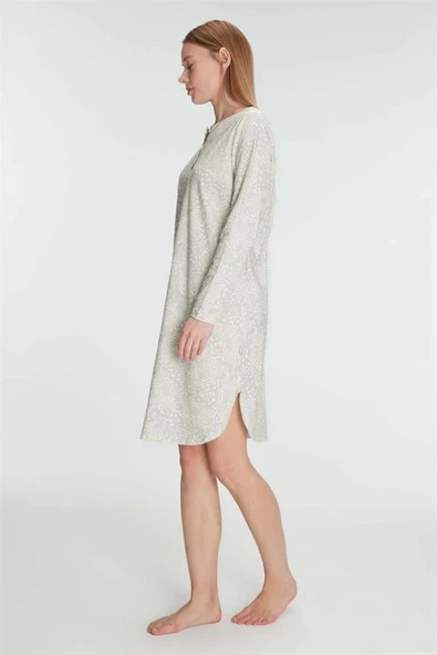 Amora Secret Pamuklu Uzun Kollu Gecelik - Resim 3