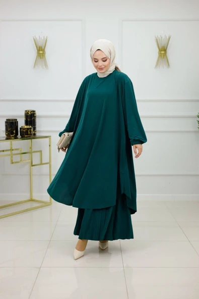 Kadın Tesettür Pantolonlu Takım 2'Li Takım Tunik & Pantolon - Resim 2