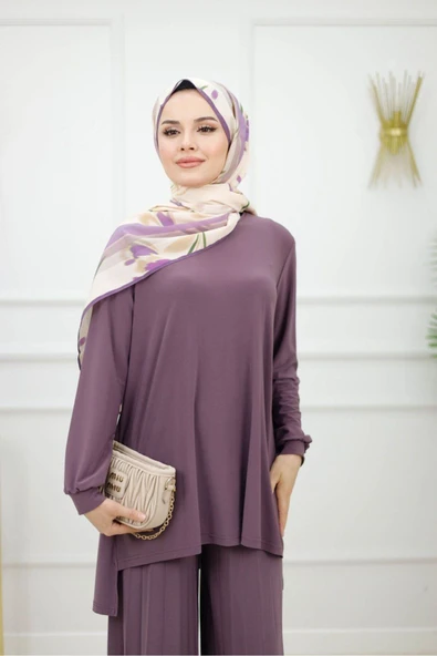 Kadın Tesettür 2'Li Takım Pantolon & Tunik Takımı - 7