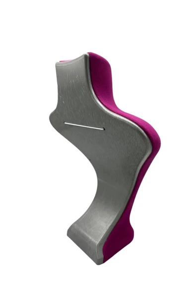 Londra Model Süet Kumaş Fujya Renk 28/ 22 Cm Kolye Sergileme Mankeni - Resim 3